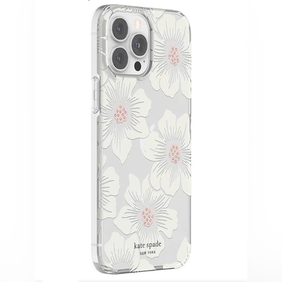 NIB kate spade Hardshell Case iPhone 13 Pro Max Hollyhock Floral Clear - Picture 10 of 10